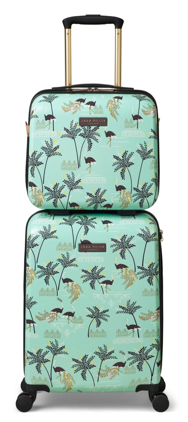 Sara Miller Mint Ostrich Vanity Case